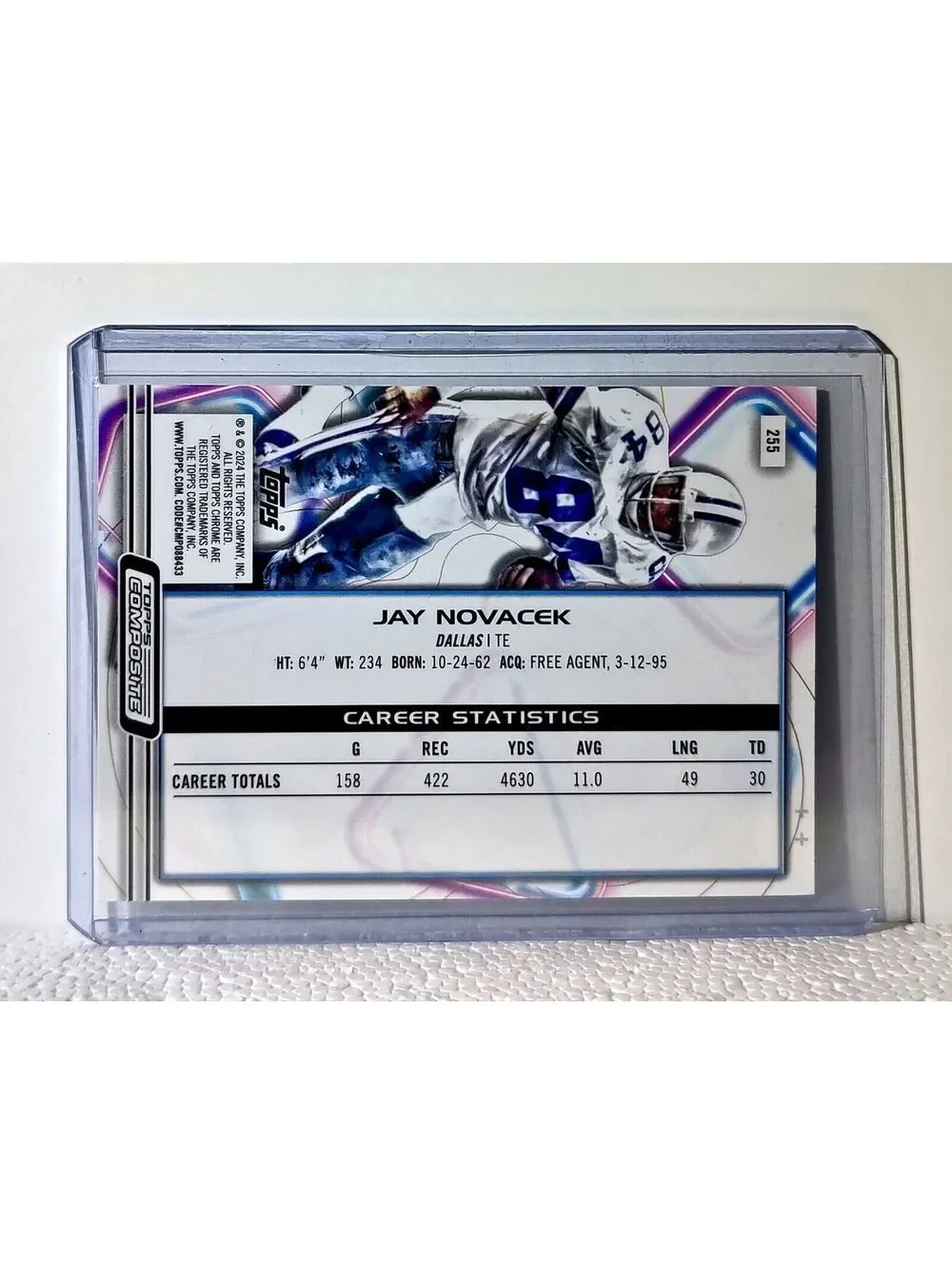 Jay Novacek 2023 Topps Chrome Cosmic NFL #255 Football Card Dallas Cowboys